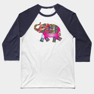 colorful ethnic elephant design Baseball T-Shirt